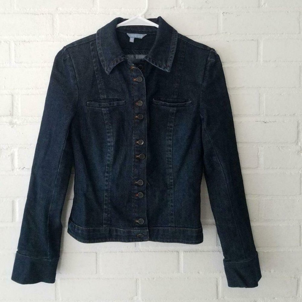 ZARA BASIC GLEN STRETCH JEAN JACKET SMALL-EUC